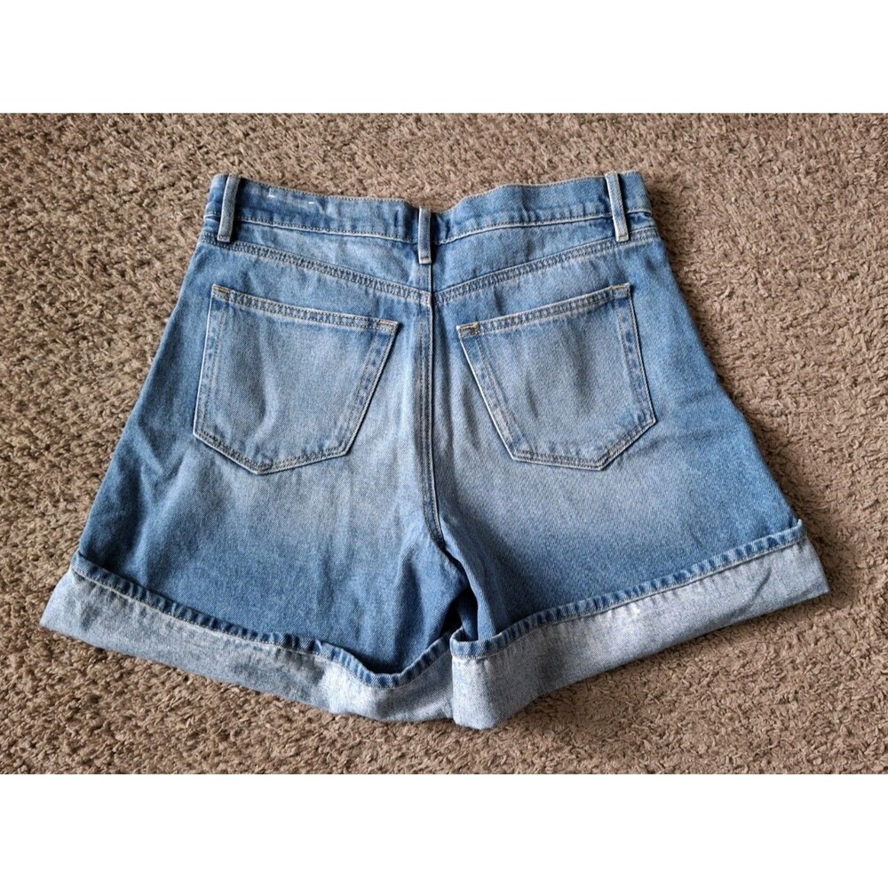 Loft Denim Jean Shorts Women's Size 28 Blue Cuffed High Rise 90s Y2K - Picture 6 of 8